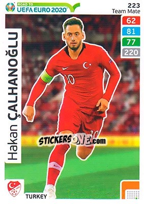 Sticker Hakan Çalhanoğlu - Road to UEFA Euro 2020. Adrenalyn XL n. 223 - Panini