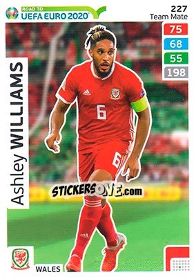 Sticker Ashley Williams - Road to UEFA Euro 2020. Adrenalyn XL n. 227 - Panini