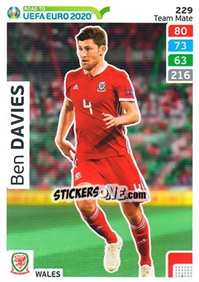 Sticker Ben Davies - Road to UEFA Euro 2020. Adrenalyn XL n. 229 - Panini