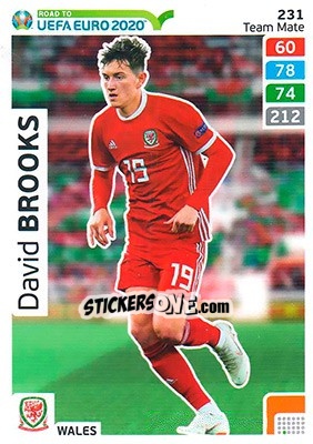 Sticker David Brooks - Road to UEFA Euro 2020. Adrenalyn XL n. 231 - Panini