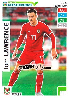 Sticker Tom Lawrence - Road to UEFA Euro 2020. Adrenalyn XL n. 234 - Panini