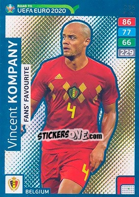 Sticker Vincent Kompany - Road to UEFA Euro 2020. Adrenalyn XL n. 235 - Panini
