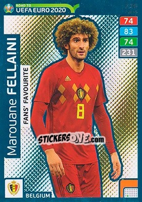 Sticker Marouane Fellaini - Road to UEFA Euro 2020. Adrenalyn XL n. 236 - Panini