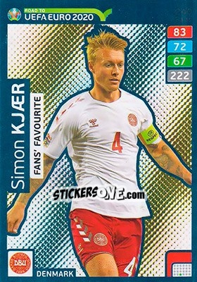 Sticker Simon Kjaer - Road to UEFA Euro 2020. Adrenalyn XL - Panini
