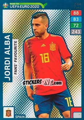 Sticker Jordi Alba - Road to UEFA Euro 2020. Adrenalyn XL - Panini