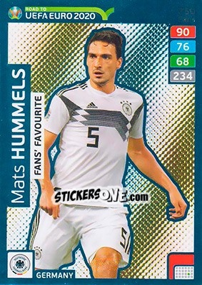 Sticker Mats Hummels - Road to UEFA Euro 2020. Adrenalyn XL n. 250 - Panini
