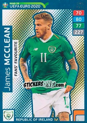 Sticker James McClean - Road to UEFA Euro 2020. Adrenalyn XL n. 256 - Panini