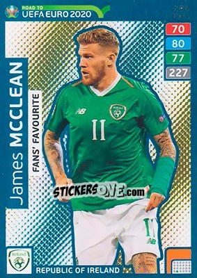 Figurina James McClean - Road to UEFA Euro 2020. Adrenalyn XL - Panini