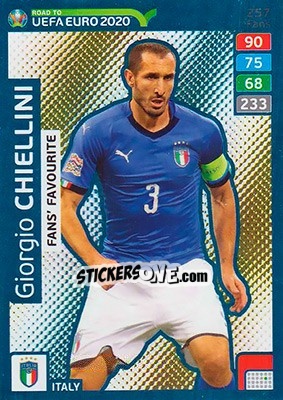 Figurina Giorgio Chiellini - Road to UEFA Euro 2020. Adrenalyn XL - Panini