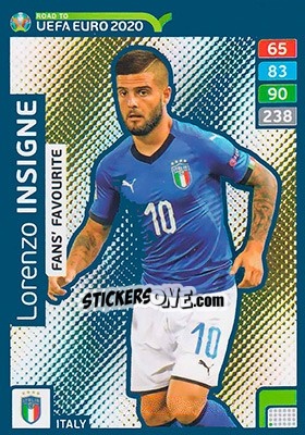 Sticker Lorenzo Insigne - Road to UEFA Euro 2020. Adrenalyn XL n. 258 - Panini