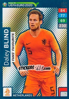 Sticker Daley Blind - Road to UEFA Euro 2020. Adrenalyn XL n. 259 - Panini