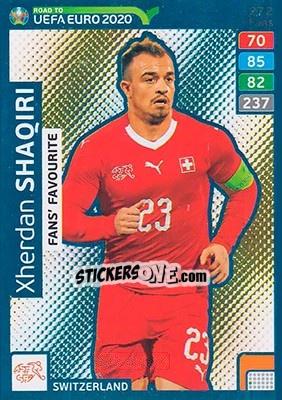 Sticker Xherdan Shaqiri - Road to UEFA Euro 2020. Adrenalyn XL n. 272 - Panini