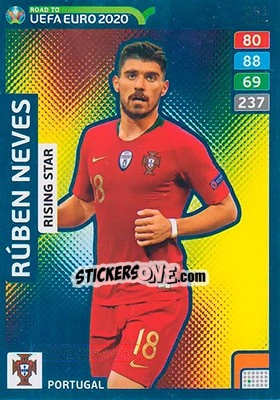 Sticker Rúben Neves - Road to UEFA Euro 2020. Adrenalyn XL n. 291 - Panini