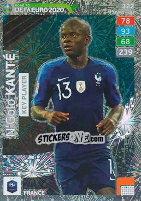Sticker N'Golo Kanté - Road to UEFA Euro 2020. Adrenalyn XL n. 322 - Panini