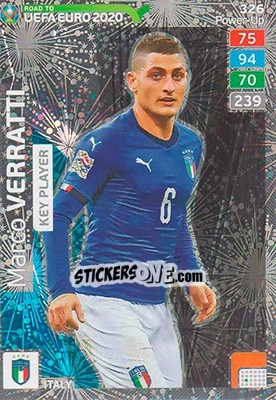 Sticker Marco Verratti - Road to UEFA Euro 2020. Adrenalyn XL n. 326 - Panini