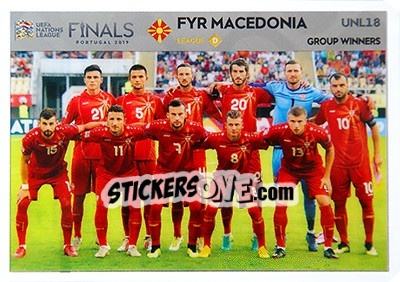 Sticker Team Photo (FYR Macedonia) - Road to UEFA Euro 2020. Adrenalyn XL n. UNL18 - Panini