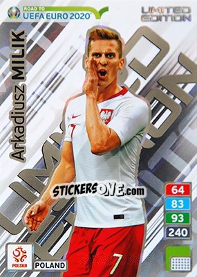 Sticker Arkadiusz Milik - Road to UEFA Euro 2020. Adrenalyn XL n. LE-AM - Panini