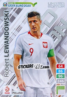 Sticker Robert Lewandowski - Road to UEFA Euro 2020. Adrenalyn XL n. LE-RLE - Panini
