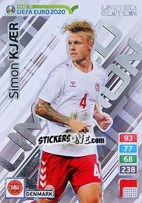 Sticker Simon Kjaer - Road to UEFA Euro 2020. Adrenalyn XL n. LE-SK - Panini