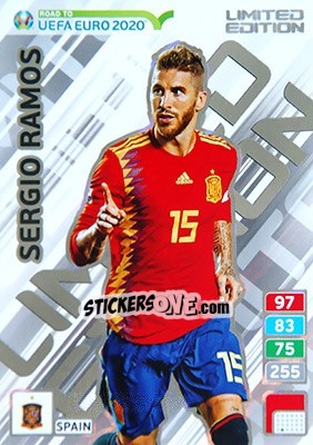 Sticker Sergio Ramos - Road to UEFA Euro 2020. Adrenalyn XL n. LE-SRA - Panini