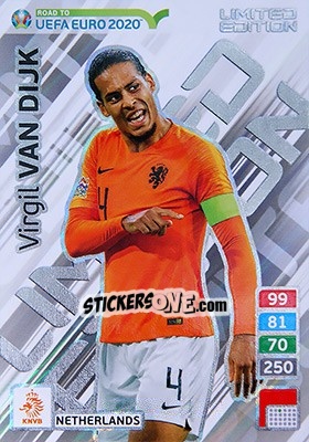 Sticker Virgil van Dijk - Road to UEFA Euro 2020. Adrenalyn XL n. LE-VD - Panini