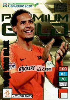 Sticker Virgil van Dijk - Road to UEFA Euro 2020. Adrenalyn XL n. LE-VVD - Panini