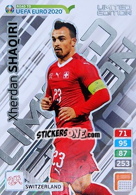 Sticker Xherdan Shaqiri - Road to UEFA Euro 2020. Adrenalyn XL n. LE-XS - Panini