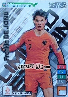 Sticker Frenkie de Jong - Road to UEFA Euro 2020. Adrenalyn XL n. XXL-FDJ - Panini