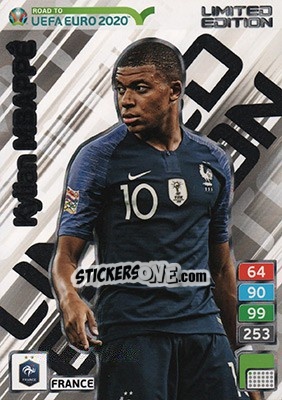 Sticker Kylian Mbappé - Road to UEFA Euro 2020. Adrenalyn XL n. XXL-KM - Panini