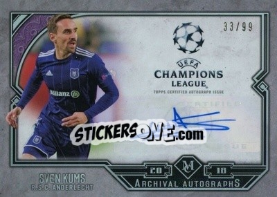 Sticker Sven Kums - UEFA Champions League Museum Collection 2017-2018 n. AA-SKU - Topps