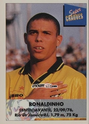 Sticker Ronaldo Luis Nazario - Super Craques 1997 n. 202 - Panini