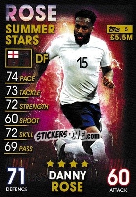Sticker Danny Rose - Match Attax 101. Season 2018-2019 n. 5 - Topps