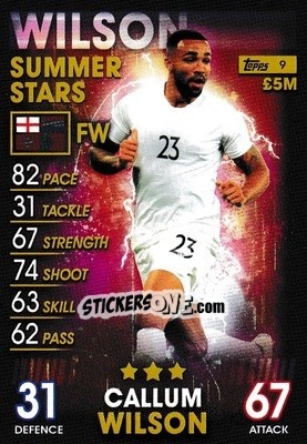 Sticker Callum Wilson - Match Attax 101. Season 2018-2019 n. 9 - Topps