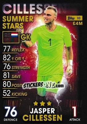 Sticker Jasper Cillessen - Match Attax 101. Season 2018-2019 n. 10 - Topps