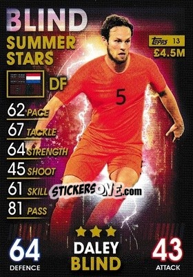 Sticker Daley Blind - Match Attax 101. Season 2018-2019 n. 13 - Topps