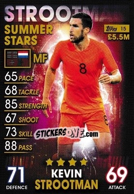 Sticker Kevin Strootman - Match Attax 101. Season 2018-2019 n. 15 - Topps