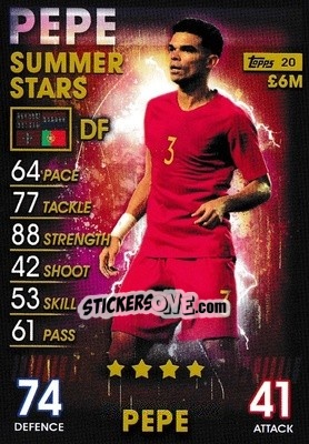 Sticker Pepe - Match Attax 101. Season 2018-2019 n. 20 - Topps