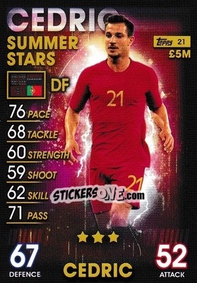 Sticker Cedric Soares - Match Attax 101. Season 2018-2019 n. 21 - Topps