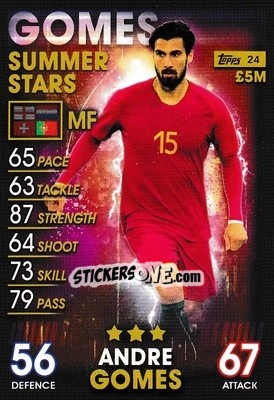 Sticker Andre Gomes - Match Attax 101. Season 2018-2019 n. 24 - Topps