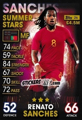 Sticker Renato Sanches - Match Attax 101. Season 2018-2019 n. 26 - Topps