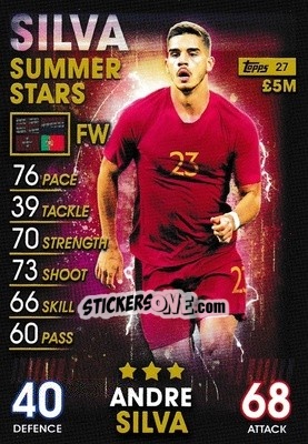 Sticker Andre Silva - Match Attax 101. Season 2018-2019 n. 27 - Topps