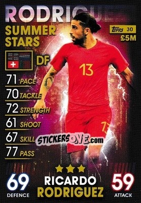 Sticker Ricardo Rodriguez - Match Attax 101. Season 2018-2019 n. 30 - Topps