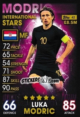 Sticker Luka Modric - Match Attax 101. Season 2018-2019 n. 42 - Topps