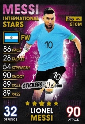 Sticker Lionel Messi - Match Attax 101. Season 2018-2019 n. 46 - Topps