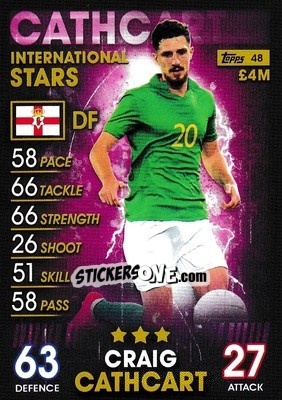 Sticker Craig Cathcart - Match Attax 101. Season 2018-2019 n. 48 - Topps