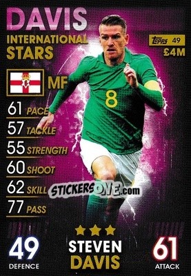 Sticker Steven Davis - Match Attax 101. Season 2018-2019 n. 49 - Topps