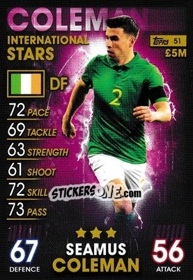 Sticker Seamus Coleman - Match Attax 101. Season 2018-2019 n. 51 - Topps