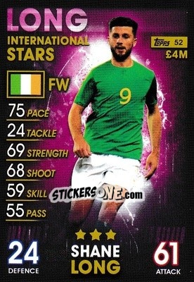Sticker Shane Long - Match Attax 101. Season 2018-2019 n. 52 - Topps