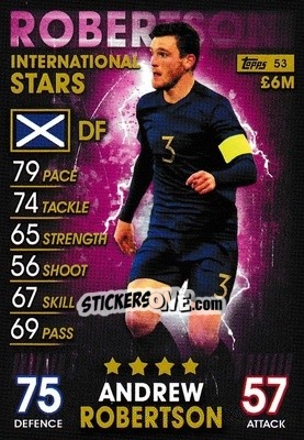 Sticker Andrew Robertson - Match Attax 101. Season 2018-2019 n. 53 - Topps
