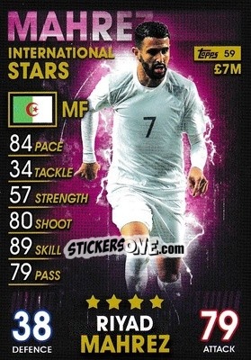 Sticker Riyad Mahrez - Match Attax 101. Season 2018-2019 n. 59 - Topps